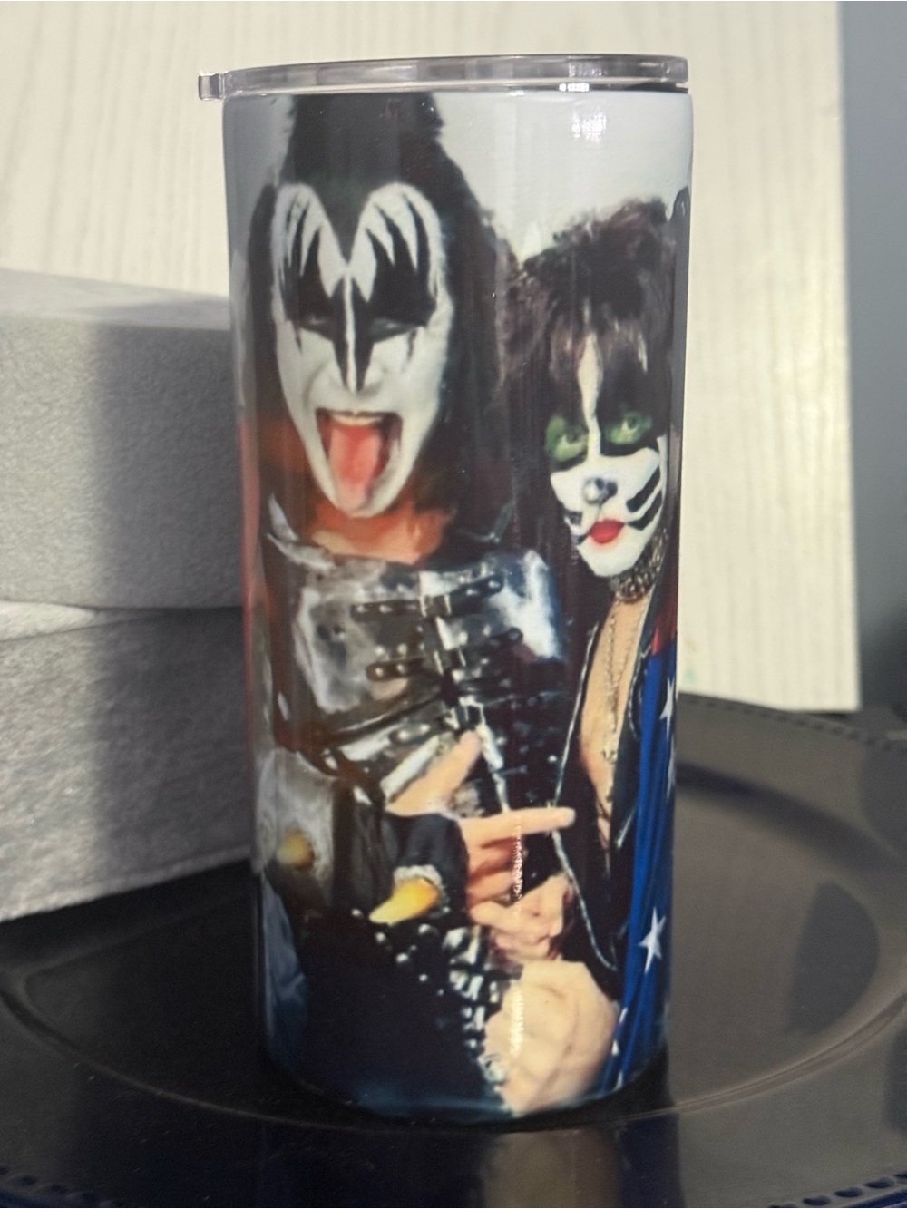 Stainless Steel Photo Wrap Tumbler - Black & White Graphic